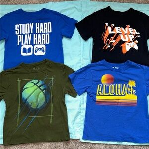 Place Kids Short Sleeve Tees - Blue, Black, Green